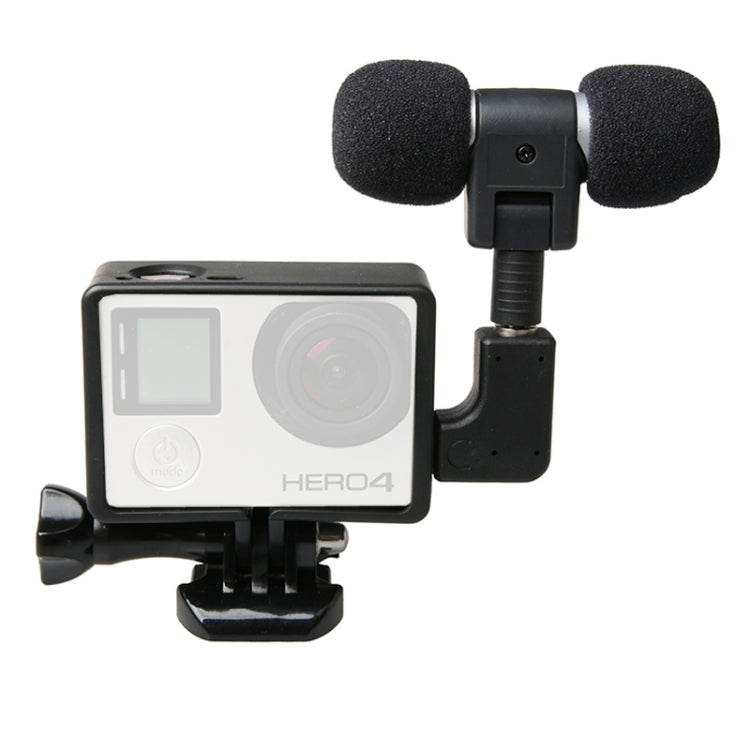 External High Fidelity Mini USB Stereo Microphone Kits with Side Case Frame + Windshield for GoPro HERO4 /3+ /3 Camera