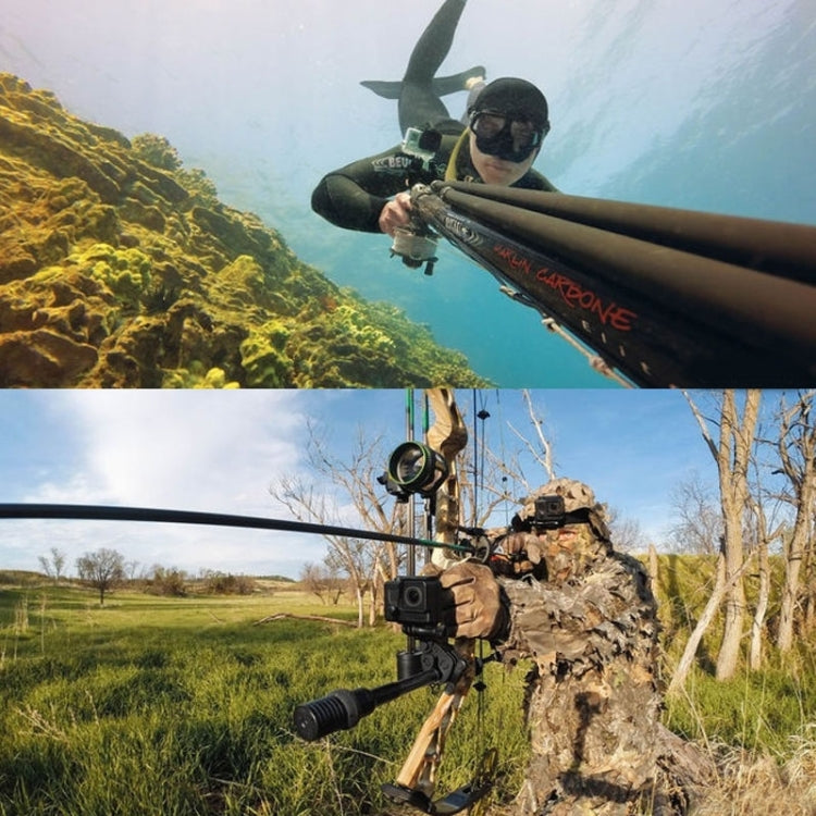 Professional Multi-purpose Sportsman Mount for Fishing Rods, Bows and Arrows, for GoPro HERO6 /5 /5 Session /4 Session /4 /3+ /3 /2 /1, Xiaoyi and Other Action Cameras