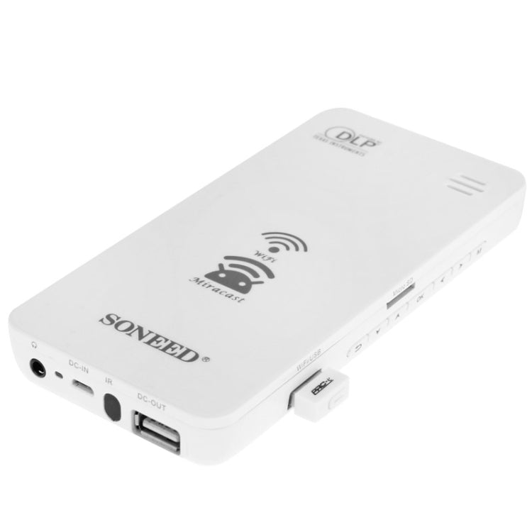 Wireless Wifi Mini Mobile Cinema Multimedia DLP Projector for iPhone, Galaxy, Sony, Huawei, Support iOS / Android / Windows / Mac OS System, 50 Lumens, SP-1200W