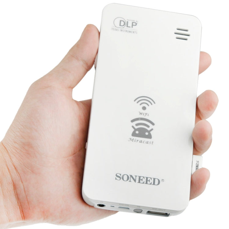 Wireless Wifi Mini Mobile Cinema Multimedia DLP Projector for iPhone, Galaxy, Sony, Huawei, Support iOS / Android / Windows / Mac OS System, 50 Lumens, SP-1200W