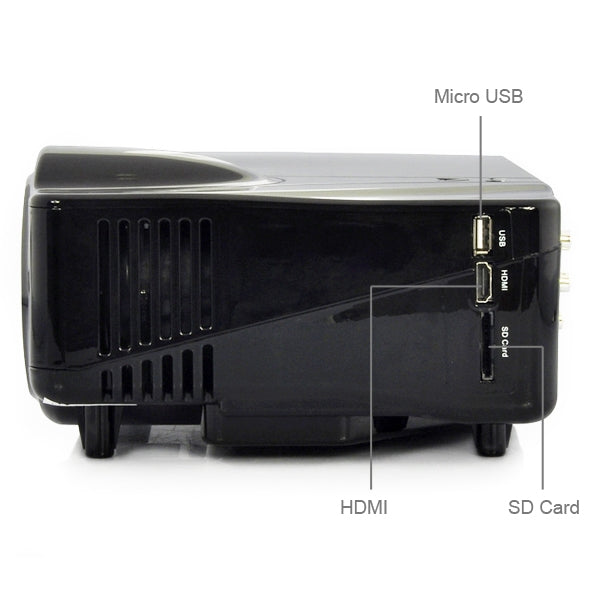 2200 Lumens 800 x 600P HD 5.0 inch LCD Panel LED Multimedia Projector with Remote Control, Support HDMI / VGA / AV / USB / SD Card, 1000:1 (PRJ-D9HU)
