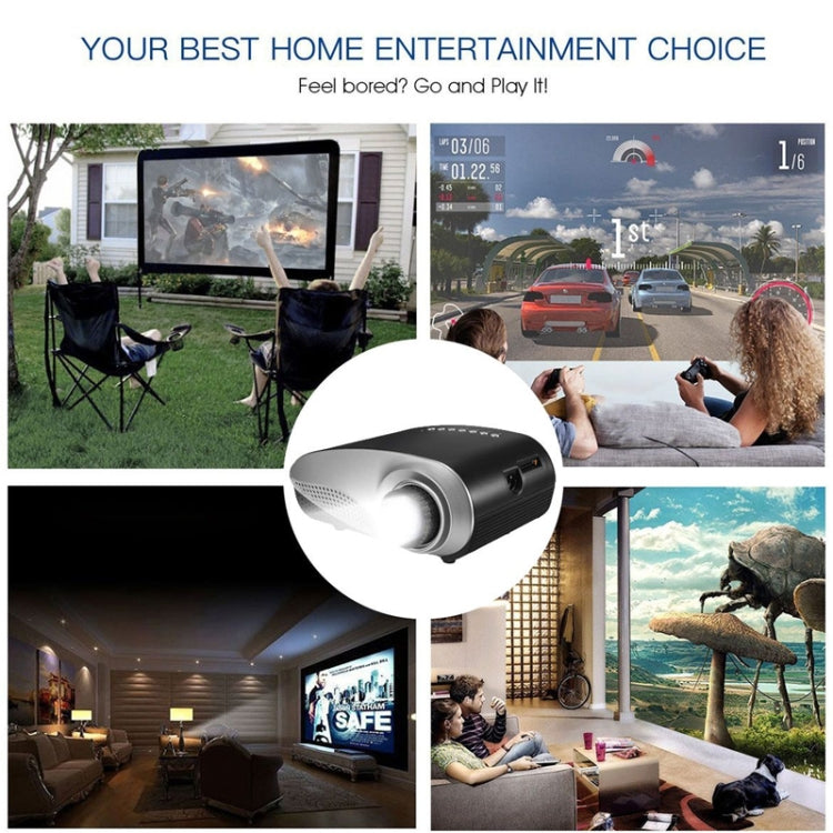 1080P HD Mini LED Projector for Home Multimedia Cinema, Support  AV / TV / VGA / USB / HDMI / SD,