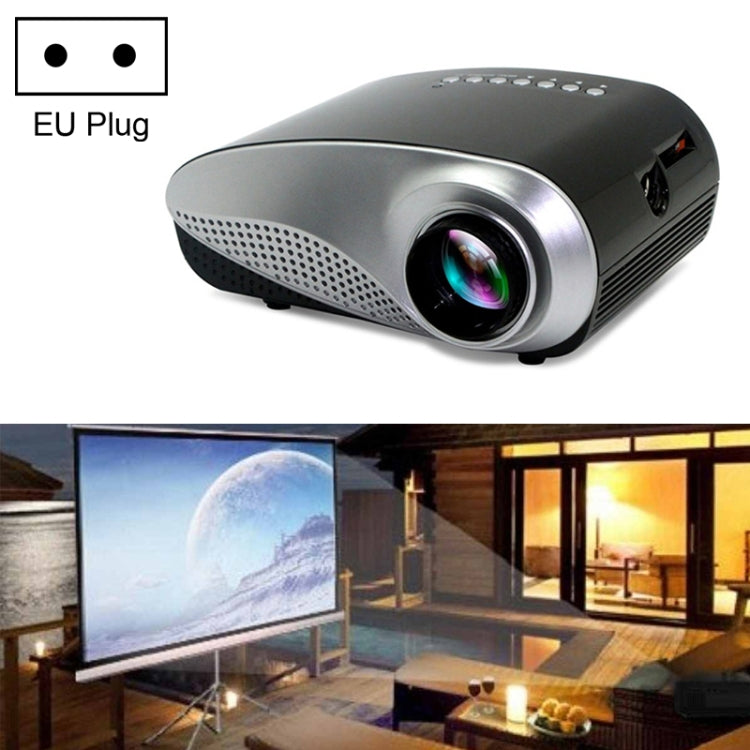 1080P HD Mini LED Projector for Home Multimedia Cinema, Support  AV / TV / VGA / USB / HDMI / SD,