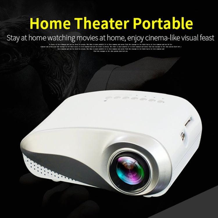 1080P HD Mini LED Projector for Home Multimedia Cinema, Support  AV / TV / VGA / USB / HDMI / SD,