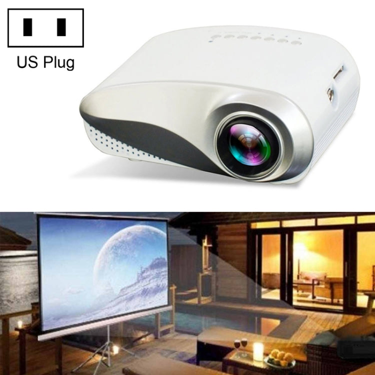 1080P HD Mini LED Projector for Home Multimedia Cinema, Support  AV / TV / VGA / USB / HDMI / SD,