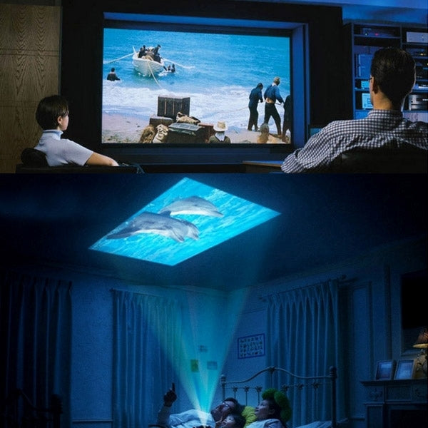 DLP Display Portable Mini LED Projector, Support HDMI/AV/VGA/USB, Size: 110x95x50mm(White)