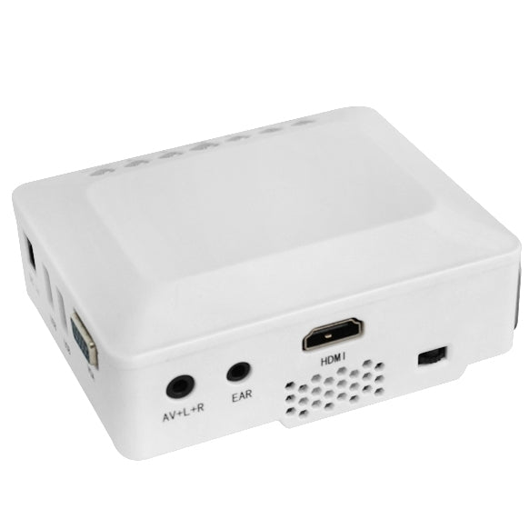 DLP Display Portable Mini LED Projector, Support HDMI/AV/VGA/USB, Size: 110x95x50mm(White)