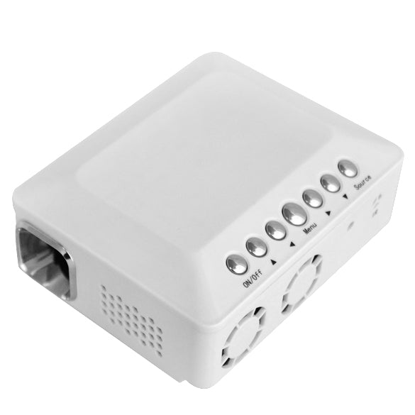 DLP Display Portable Mini LED Projector, Support HDMI/AV/VGA/USB, Size: 110x95x50mm(White)