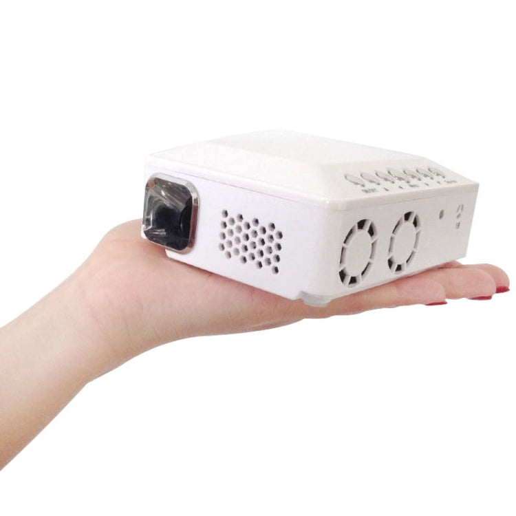 DLP Display Portable Mini LED Projector, Support HDMI/AV/VGA/USB, Size: 110x95x50mm(White)