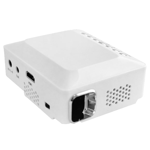 DLP Display Portable Mini LED Projector, Support HDMI/AV/VGA/USB, Size: 110x95x50mm(White)