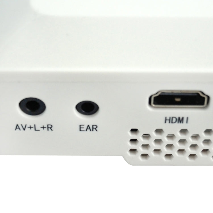 DLP Display Portable Mini LED Projector, Support HDMI/AV/VGA/USB, Size: 110x95x50mm(White)
