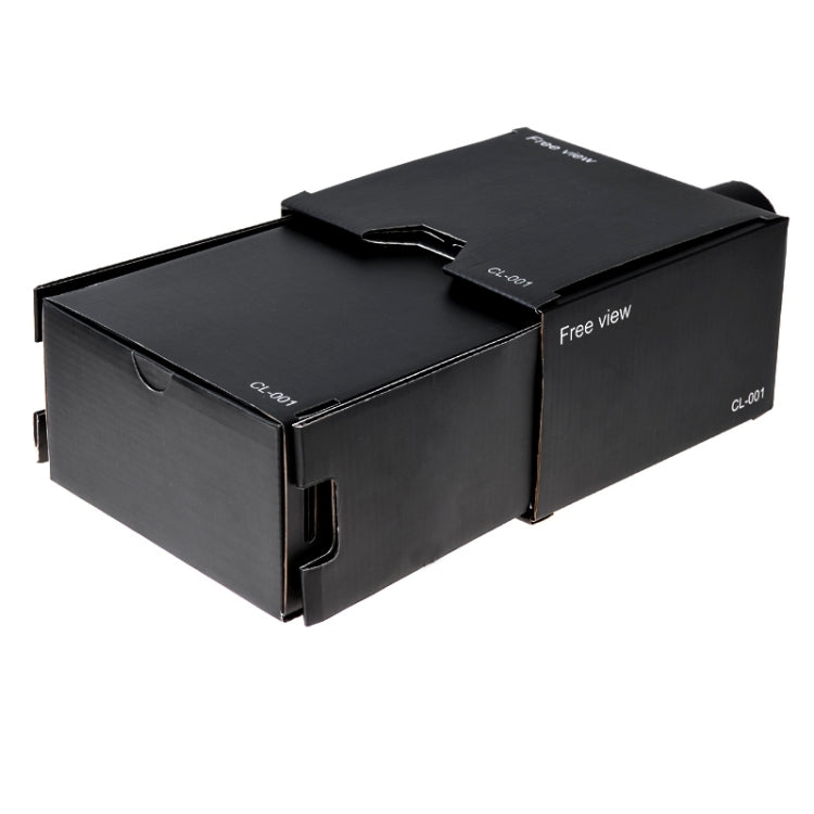 Free View DIY Portable Cardboard + Ordinary Optical Glass Lens Phone Projector(Black)