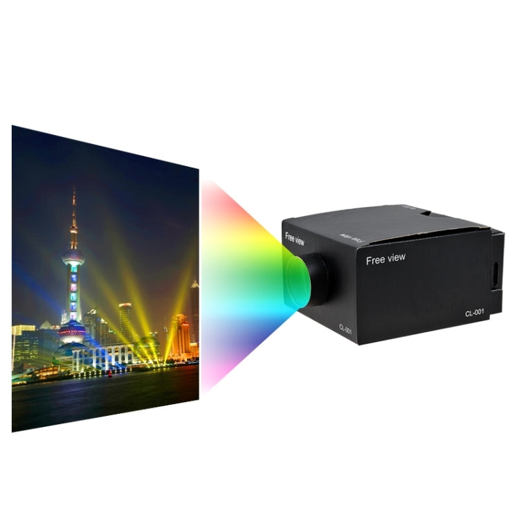 Free View DIY Portable Cardboard + Ordinary Optical Glass Lens Phone Projector(Black)