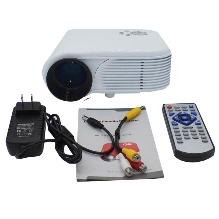 H88 Full HD 1080P Home Theater Mini Projector for Video Games TV Movie, Support Double HDMI / VGA / AV / Double USB(White)