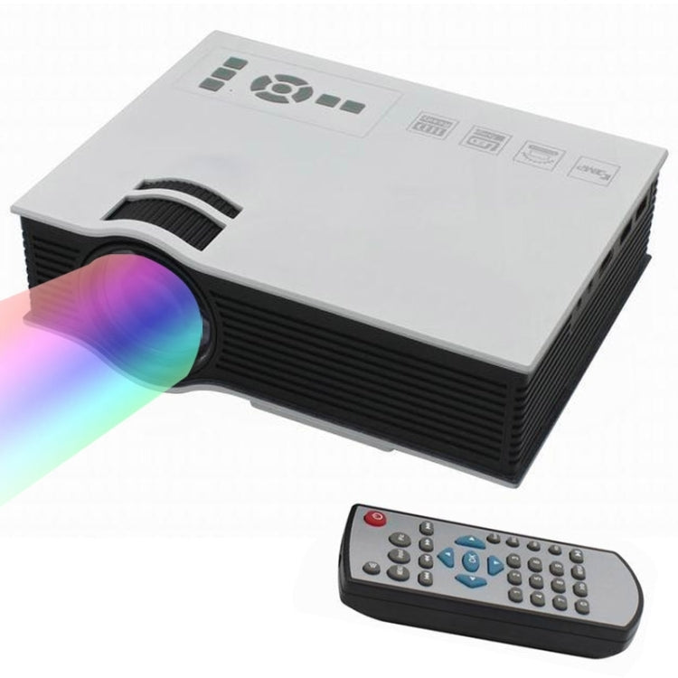 UC40 Full HD 1080P Home Theater Mini Projector for Video Games TV Movie, Support USB/SD/HDMI/IP/IR(White)