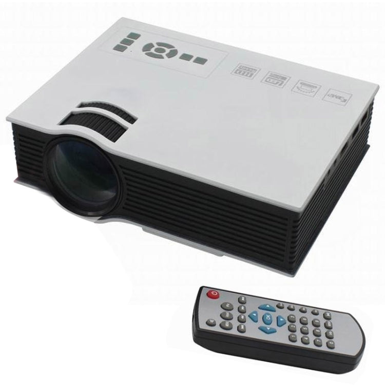 UC40 Full HD 1080P Home Theater Mini Projector for Video Games TV Movie, Support USB/SD/HDMI/IP/IR(White)