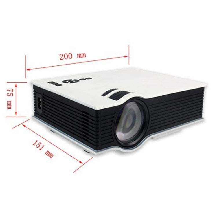 UC40 Full HD 1080P Home Theater Mini Projector for Video Games TV Movie, Support USB/SD/HDMI/IP/IR(White)