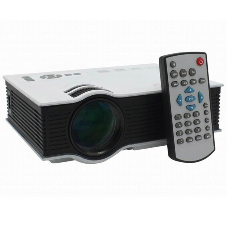 UC40 Full HD 1080P Home Theater Mini Projector for Video Games TV Movie, Support USB/SD/HDMI/IP/IR(White)