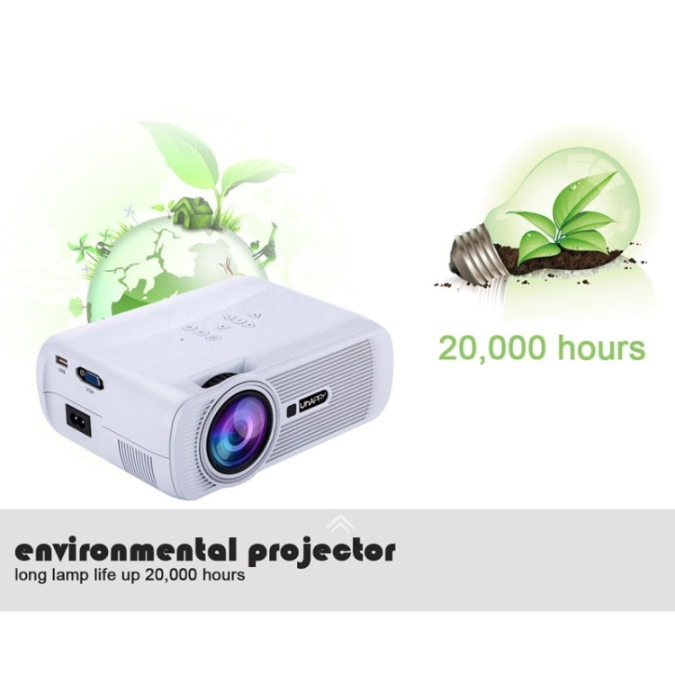Uhappy U80 Portable Home Theater 1080P LED HD Mini Digital Projector, Support HDMI, VGA, USB