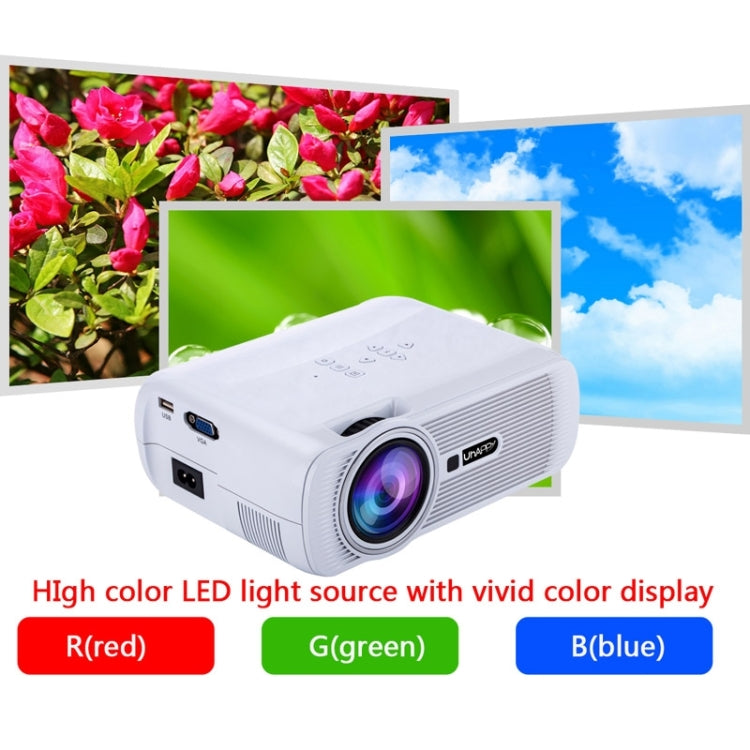 Uhappy U80 Portable Home Theater 1080P LED HD Mini Digital Projector, Support HDMI, VGA, USB