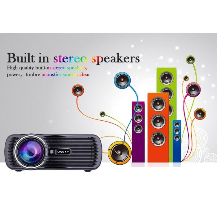 Uhappy U80 Portable Home Theater 1080P LED HD Mini Digital Projector, Support HDMI, VGA, USB