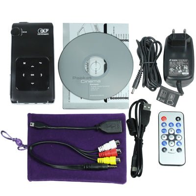 Mobile Pico Projector for Entertainment and Presentation DLP-50A, work for Laptop, Desktop computer,Mobile Phone, iPhone,iPad, PSP , PDA, VCD, DVD
