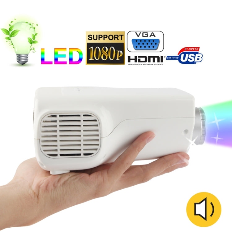 50 Lumens Portable Mini Multi-media LED Projector, Support HDMI / VGA / USB / TF Card / AV In Multiple Interface (Single LED Panel Display Technology 320 x 240 Pixels)