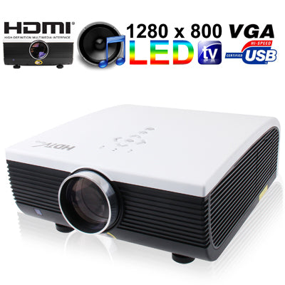 EPW900 White, 2000 ANSI Lumen Multi-media LED Projector with HDMI / VGA / TV / S-Video / USB / YPbPr / AV In Multiple Interface (Single-chip LCD + LED Technology, 1280 x 800 Pixels)(White)