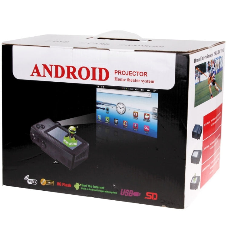 Android 4.0 Wifi Portable Mini LED Projector 5.0 inch LCD Screen for Home Theater, Support HDMI