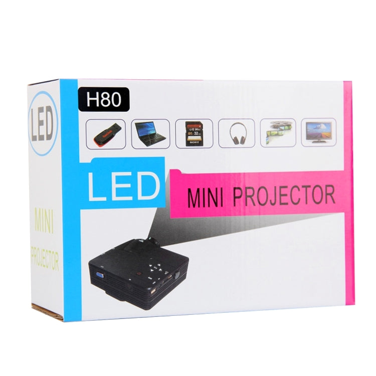 H80 Mini 80 lumens 640 x 480 HD Multimedia LED Projector