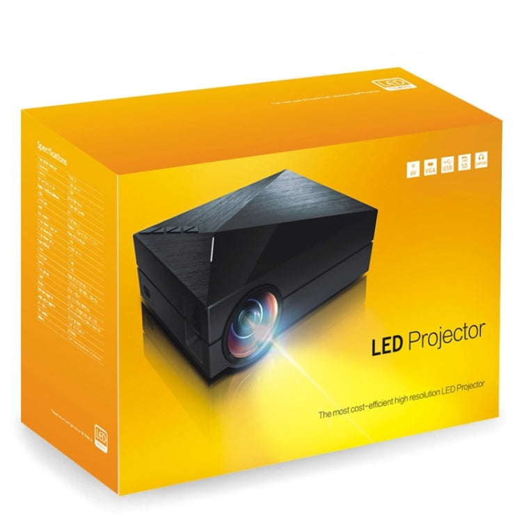 GM60 1000LM 800x480P LED Projector for Home Theater, Support HDMI / VGA / AV-in / SD / USB(Black)