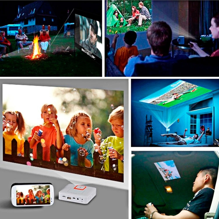 Full HD 1080P 100LM 854*480 pixels Mini LED Portable Home Theater Projector, Support AV / USB / TF, Built-in Stereo Speaker(White)