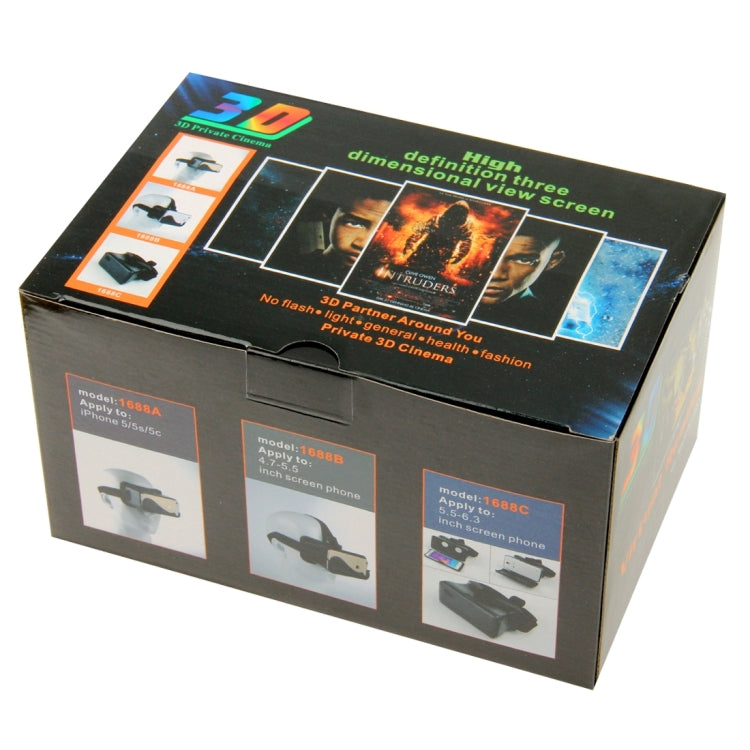 NJ-3D 1688A+ Virtual Reality 3D Video Glasses for iPhone 5 & 5S & 5C(Black)