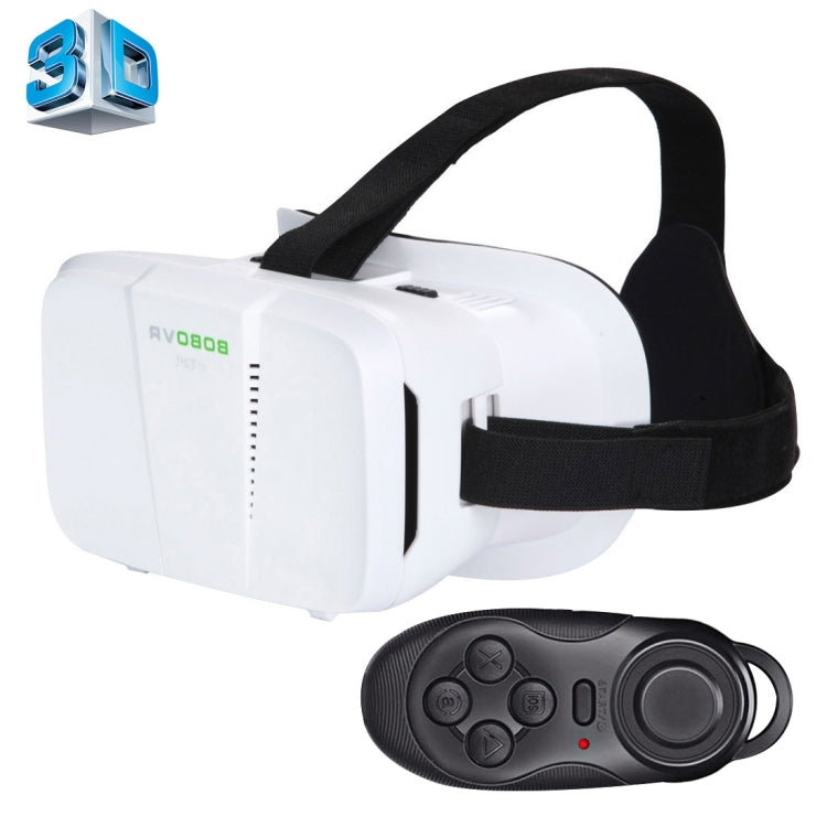 BOBO II Universal Virtual Reality 3D Video Glasses with Black Button Bluetooth Remote Controller for 4 to 6 inch Smartphones