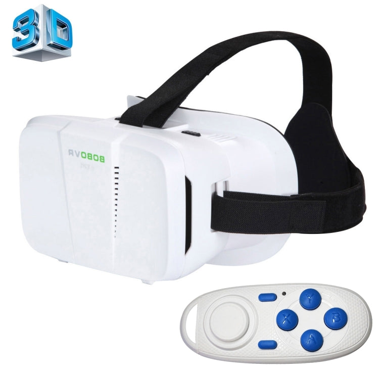 BOBO II Universal Virtual Reality 3D Video Glasses with Blue Button Bluetooth Remote Controller for 4 to 6 inch Smartphones