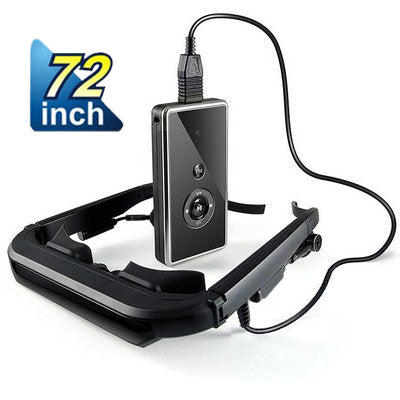 72 inch Mobile Theatre/ Cinema 320K Pixels Video Glasses with Digital Panel(Black)