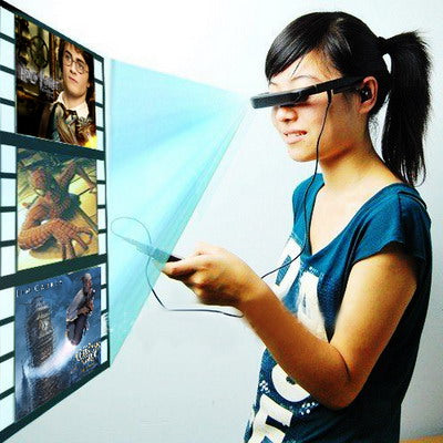 72 inch Mobile Theatre/ Cinema 320K Pixels Video Glasses with Digital Panel(Black)