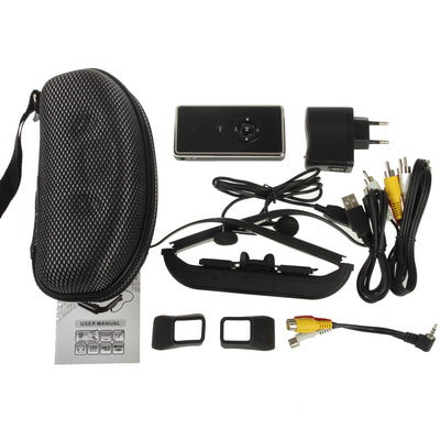 72 inch Mobile Theatre/ Cinema 320K Pixels Video Glasses with Digital Panel(Black)