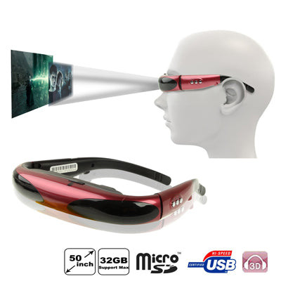 50 inch TFT-LCD Virtual Display 2D Video Glasses, Built in 2GB Memory (2m Distance)