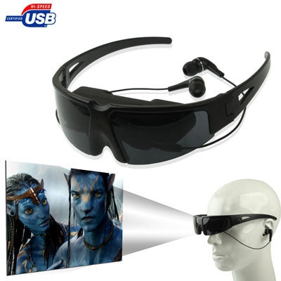 52 inch Virtual Display 2D Video Glasses, Support AV IN Function, Distance: 2m(Black)