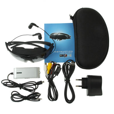 52 inch Virtual Display 2D Video Glasses, Support AV IN Function, Distance: 2m(Black)