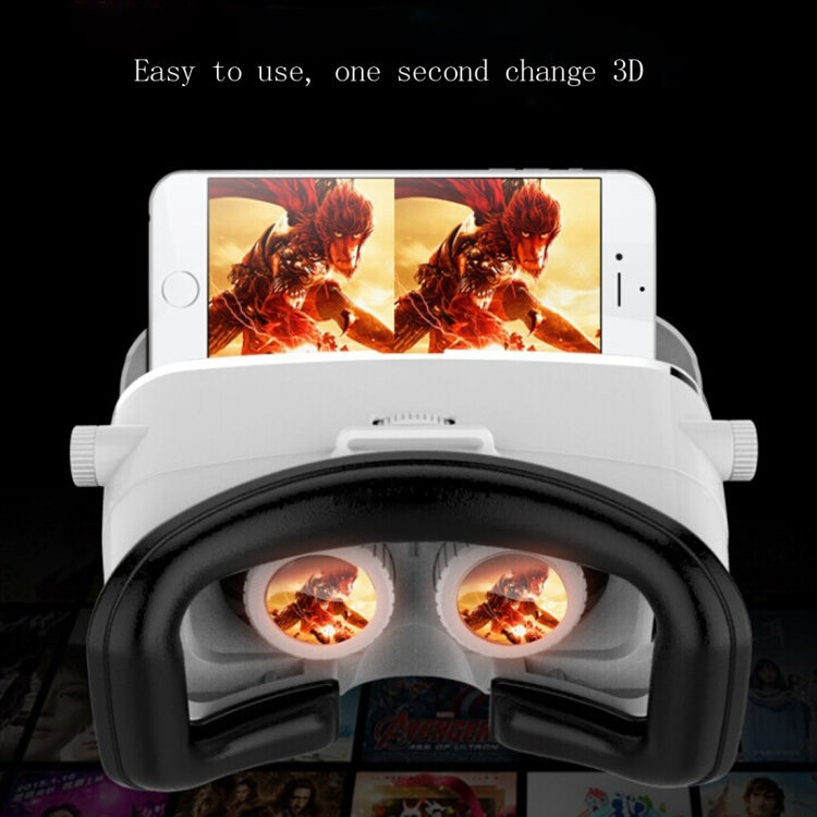 Virtual Reality 3D Video Glasses for iPhone 6 Plus / Galaxy S7 etc. 3.5 inch - 5.7 inch Smartphone(White)