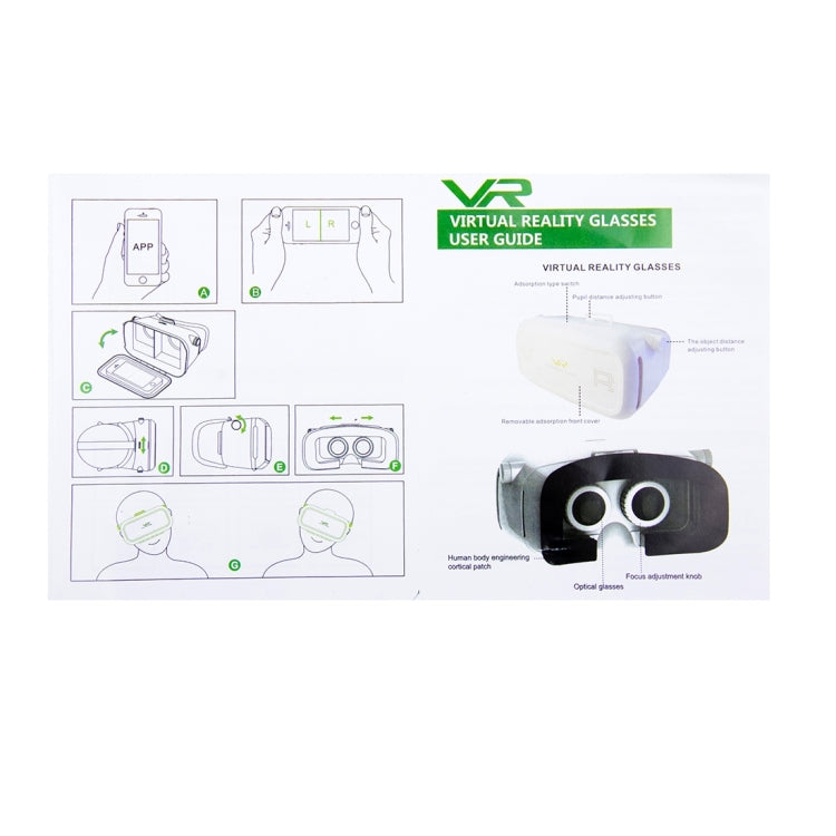 Virtual Reality 3D Video Glasses for iPhone 6 Plus / Galaxy S7 etc. 3.5 inch - 5.7 inch Smartphone(White)