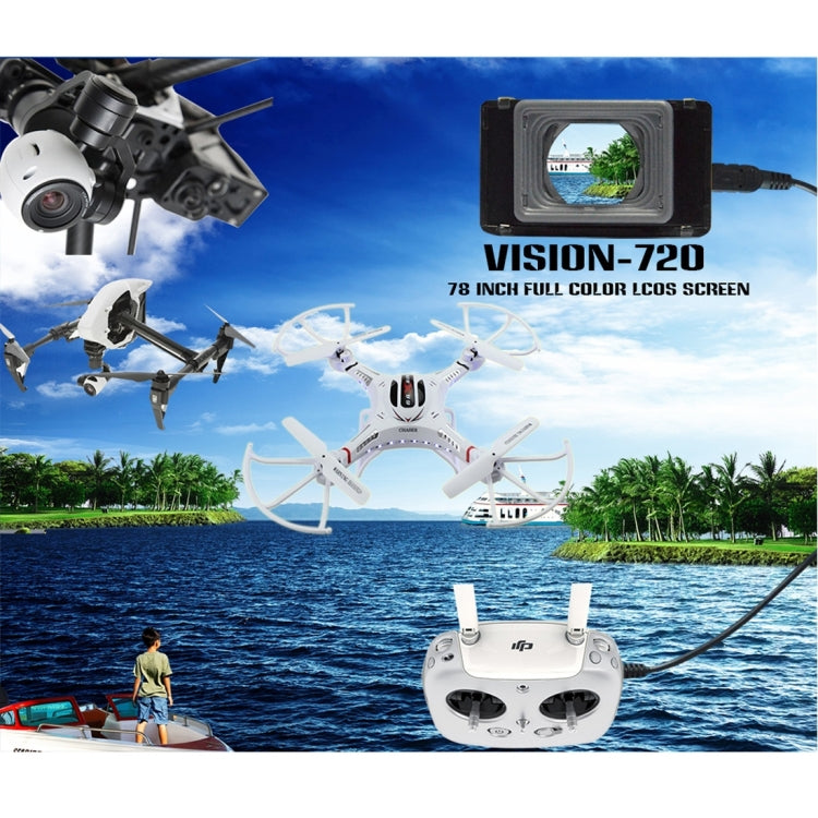 FPV Monocular Head Mount Micro Display for Aerial(Black)