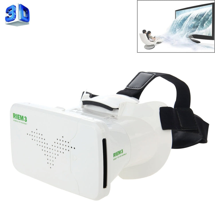 RITECH RIEM 3 Universal Virtual Reality 3D Video Glasses for 3.5 to 6 inch Smartphones(White)