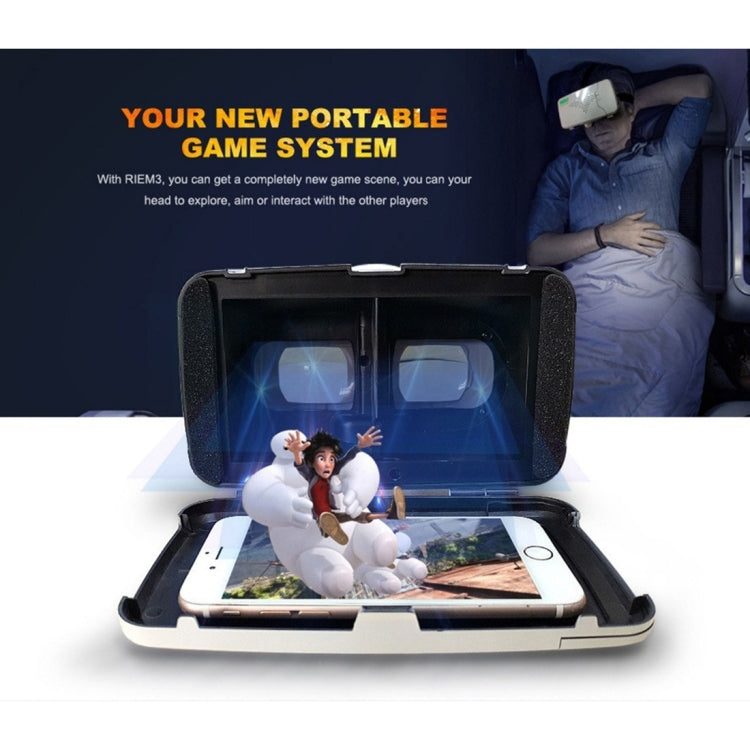 RITECH RIEM 3 Universal Virtual Reality 3D Video Glasses for 3.5 to 6 inch Smartphones(White)