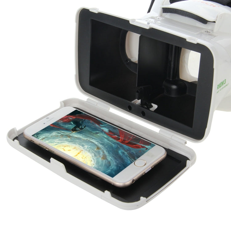 RITECH RIEM 3 Universal Virtual Reality 3D Video Glasses for 3.5 to 6 inch Smartphones(White)