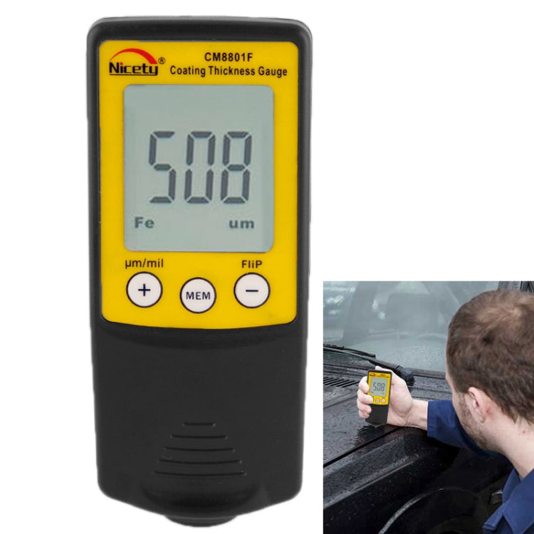 NICETY Coating Thickness Gauge for Measurement of Non-magnetic Coatings on Ferromagnetic Substrates (CM8801F)(Yellow)