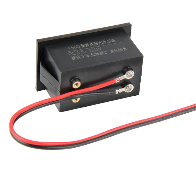 V56D 2 Wires Blue Display LED Waterproof Digital Voltage Meter, Measure Voltage: DC 4.5-150V