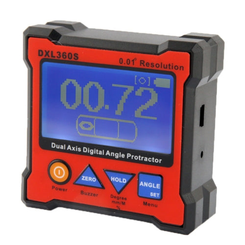 DXL360S 0.01 Degree Digital Protractor Inclinometer Level Box(Red)